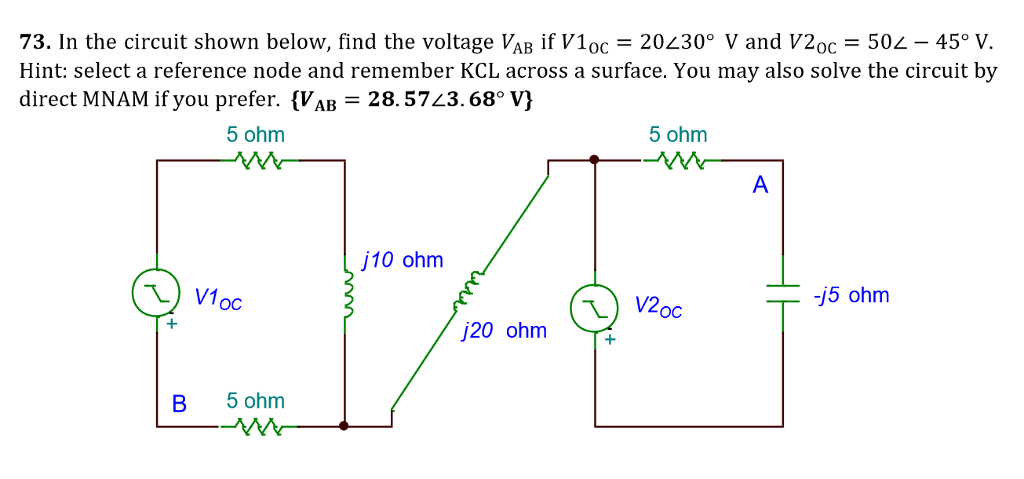 Solved In The Circuit Shown Below Find The Voltage Vab Chegg