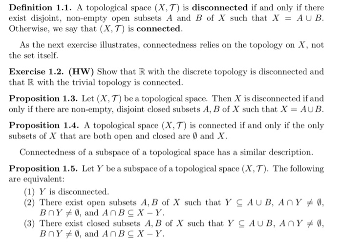 Solved Definition 1 1 A Topological Space X T Is Chegg