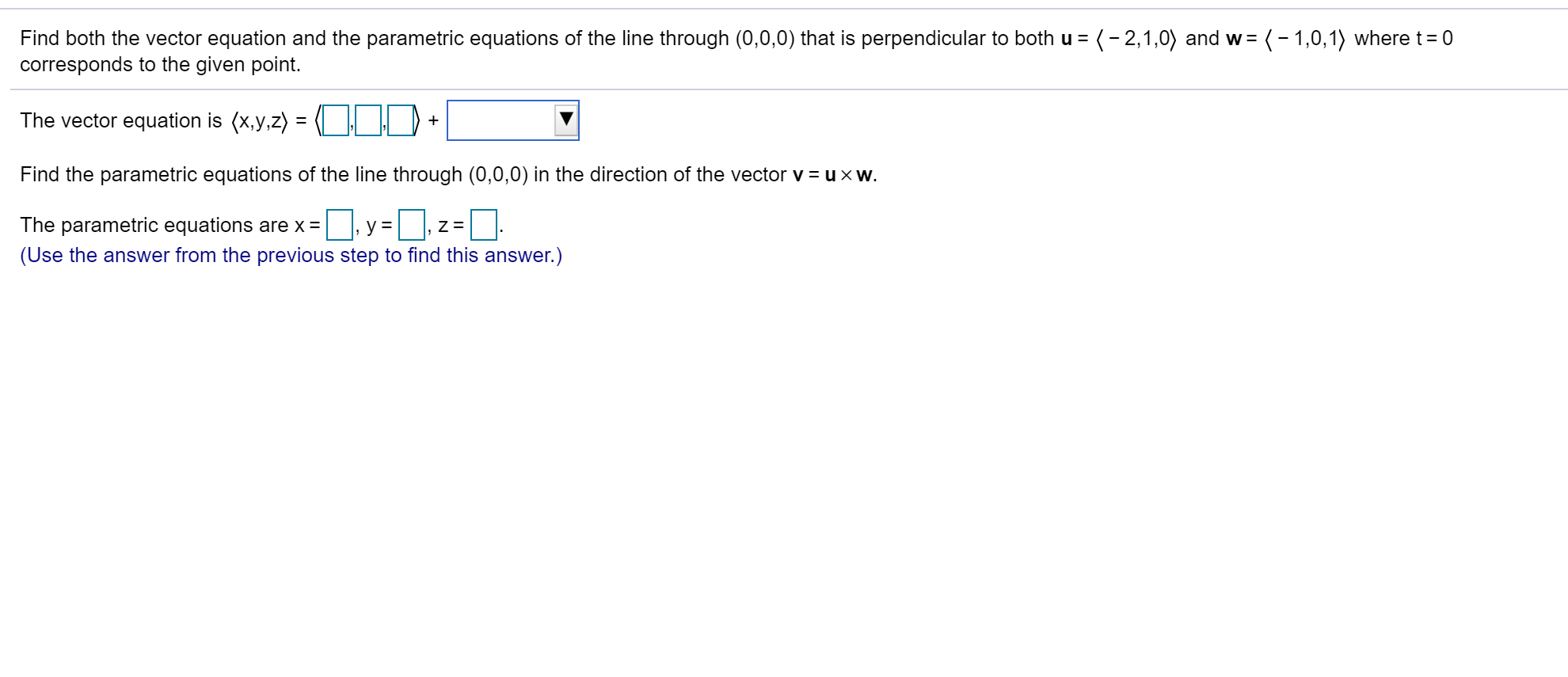 Solved Find Both The Vector Equation And The Parametric Chegg