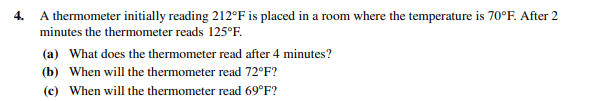 Solved 4 A Thermometer Initially Reading 212F Is Placed In Chegg