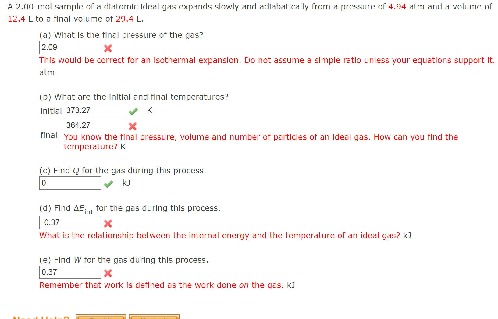 Solved Mol Sample Of A Diatomic Ideal Gas Expands Slowly Chegg