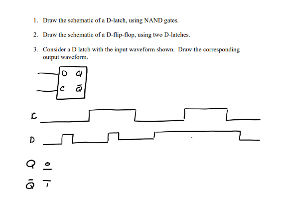 D Latch Circuit Using Nand Gates Time Diagram Nand Latch Gat