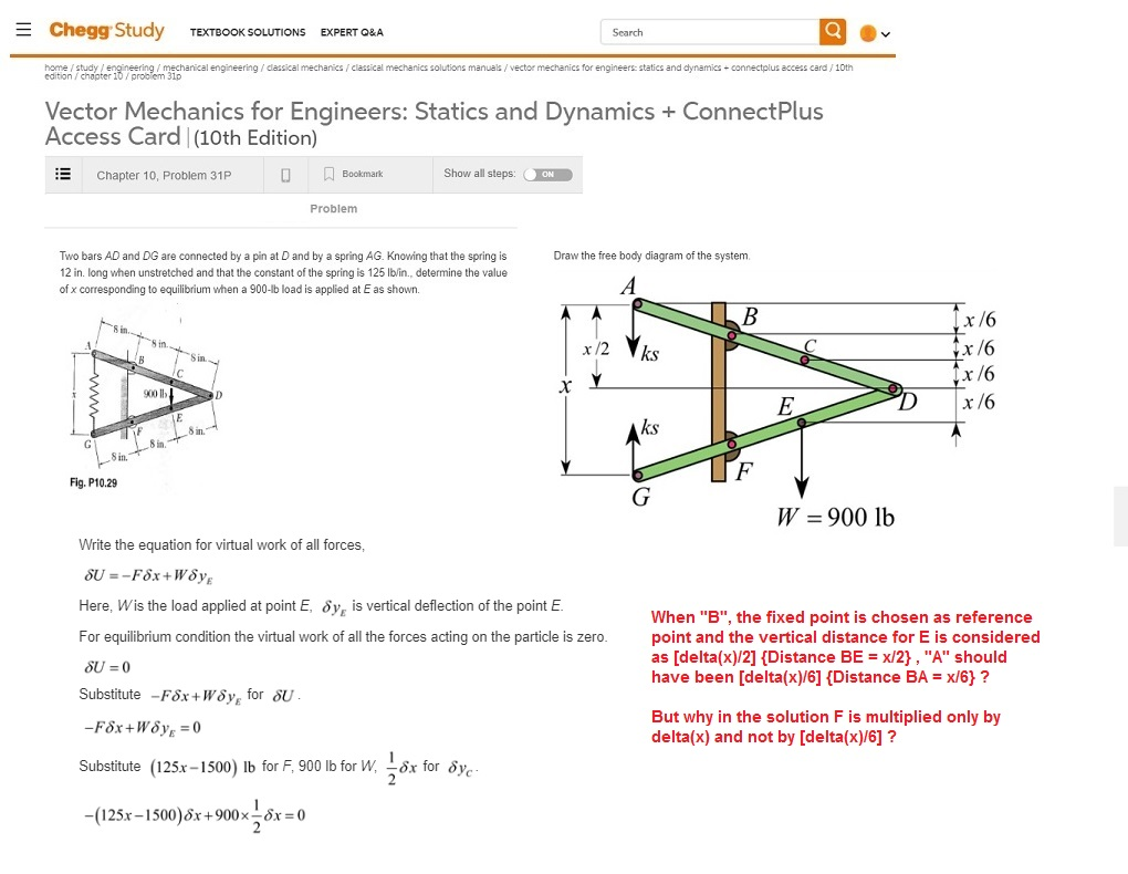 Solved Problem Two Bars Ad And Dg Are Connected By A Chegg