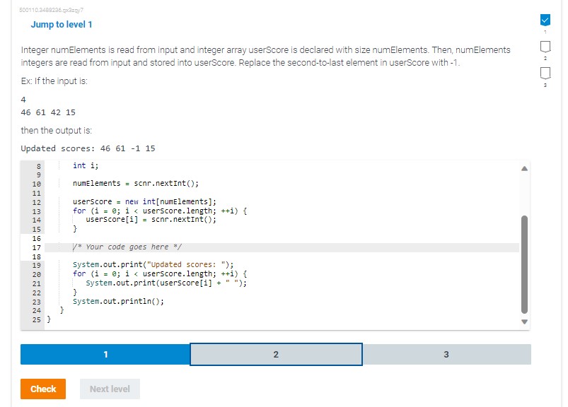 Solved In Java Codeinteger Numelements Is Read From Input Chegg