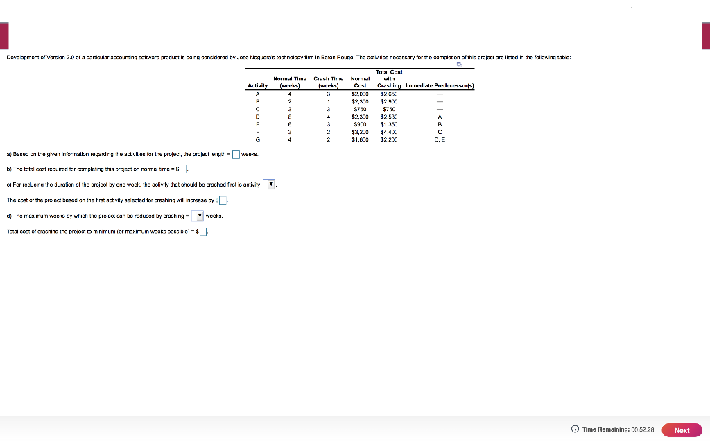 Solved Development Of Version D Of A Particular Accounting Chegg