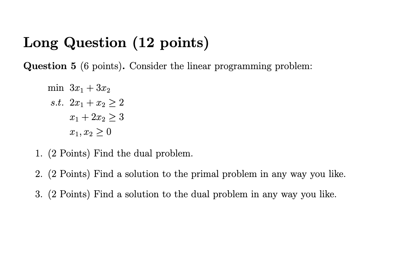 Solved Question Points Consider The Linear Chegg