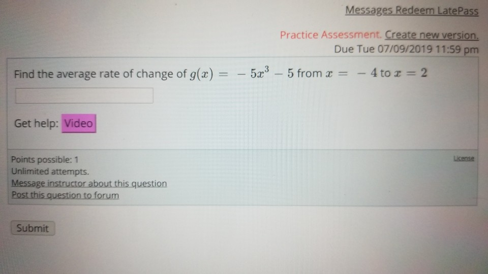 Solved Find The Average Rate Of Change Of G X 5x35 From Chegg