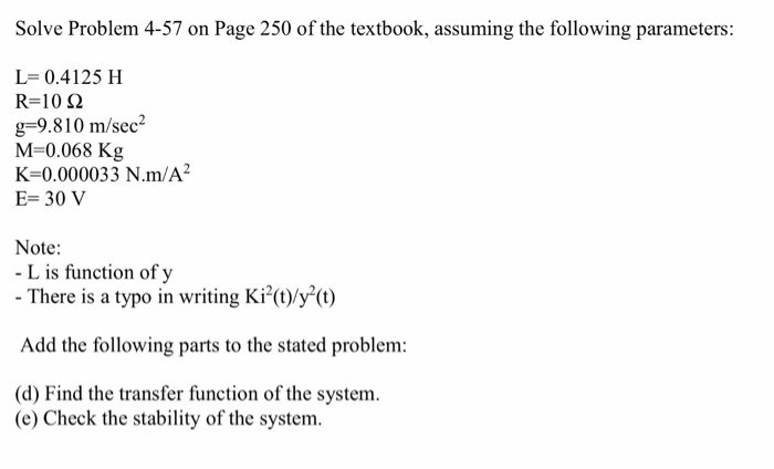 Solved Solve Problem 4 57 On Page 250 Of The Textbook Chegg