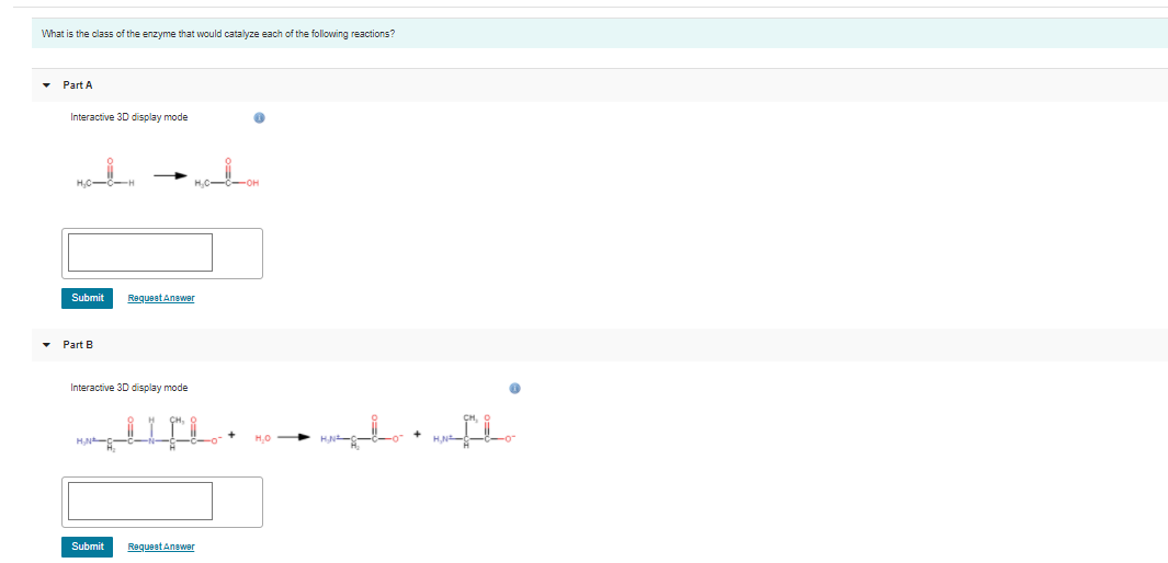 Solved What Is The Class Of The Enzyme That Would Catalyze Chegg