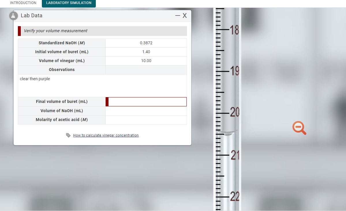 Solved INTRODUCTION LABORATORY SIMULATION Lab Data X Chegg