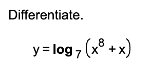 Solved Differentiate Y Log X X Chegg