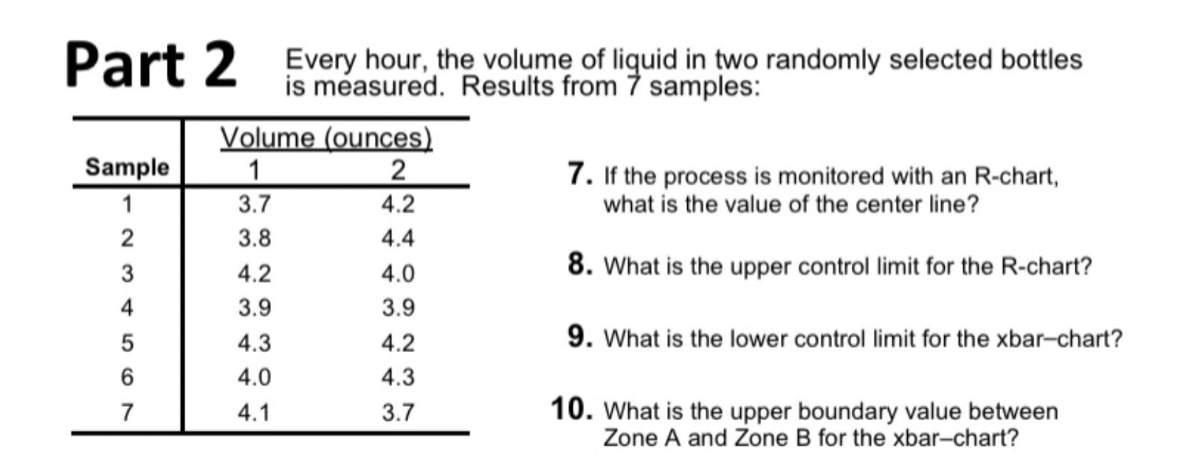 Solved Part Every Hour The Volume Of Liquid In Two Chegg