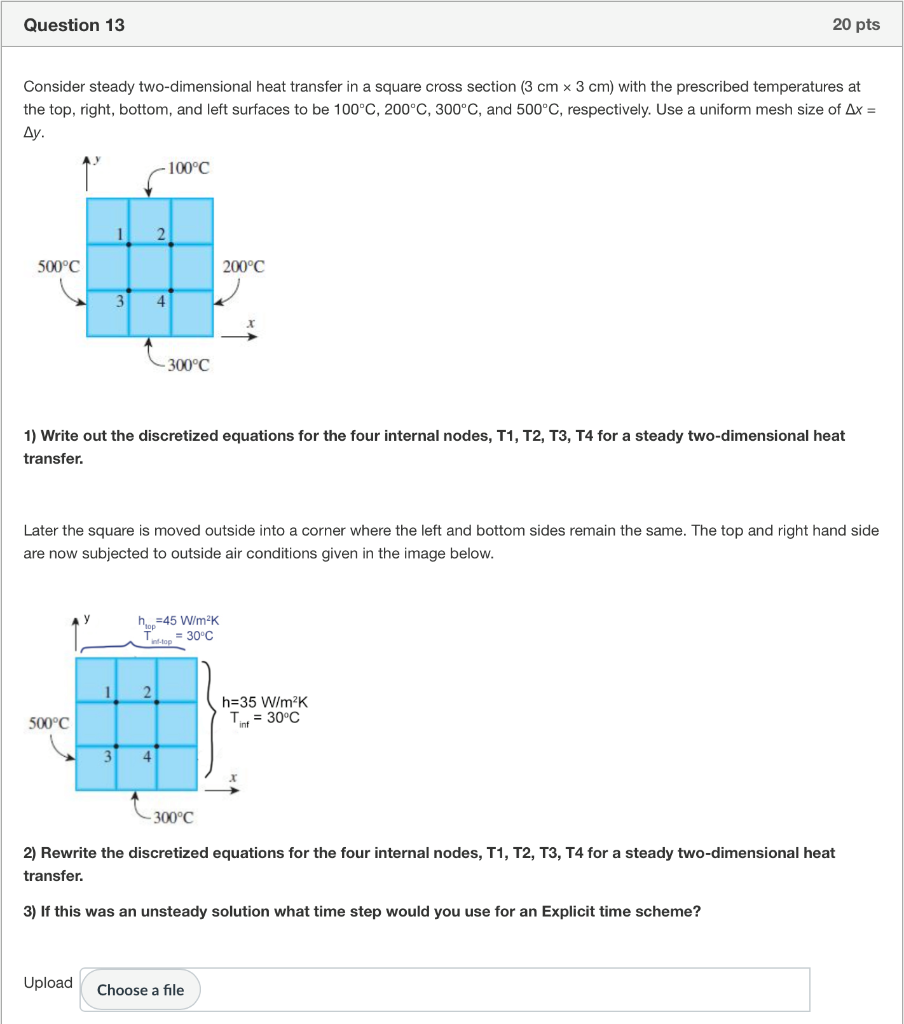 Solved Consider Steady Two Dimensional Heat Transfer In A Chegg