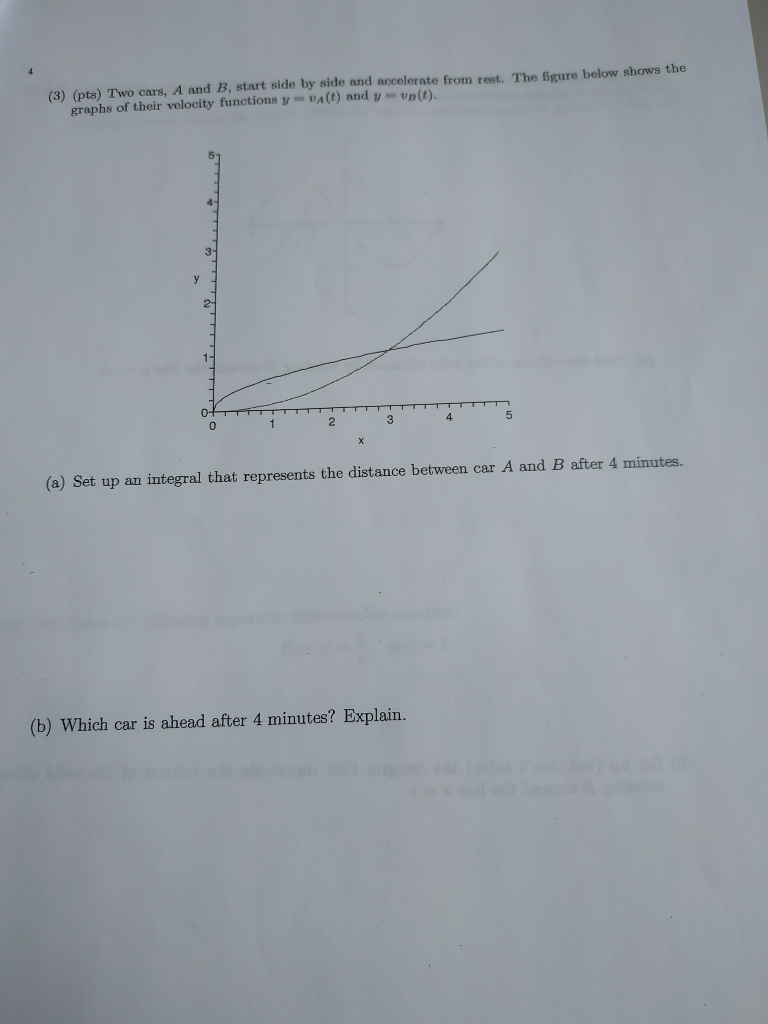 Solved Pts Two Cars A And B Start Side By Side And Chegg