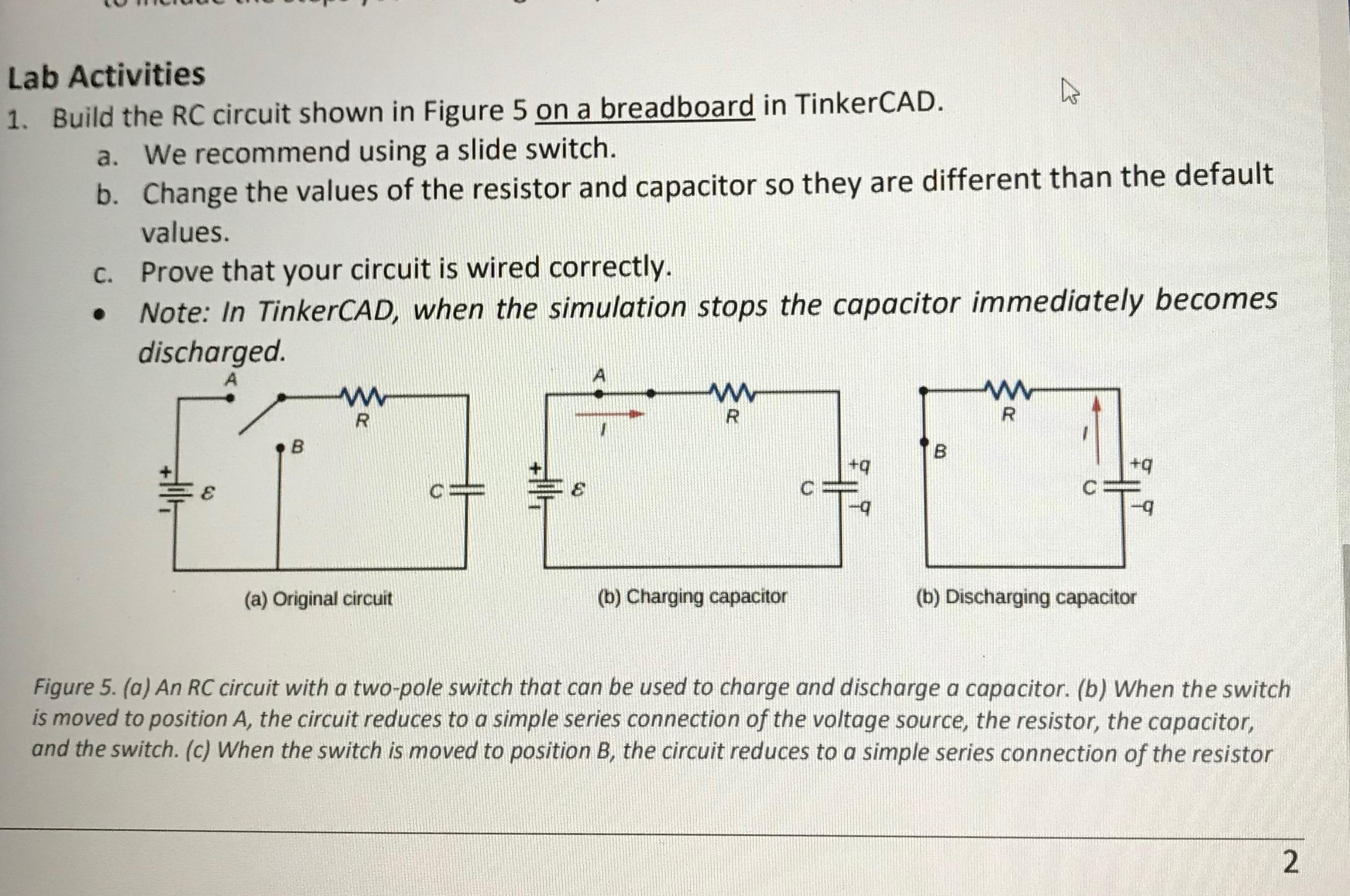 Solved Lab Activities Build The Rc Circuit Shown In Chegg