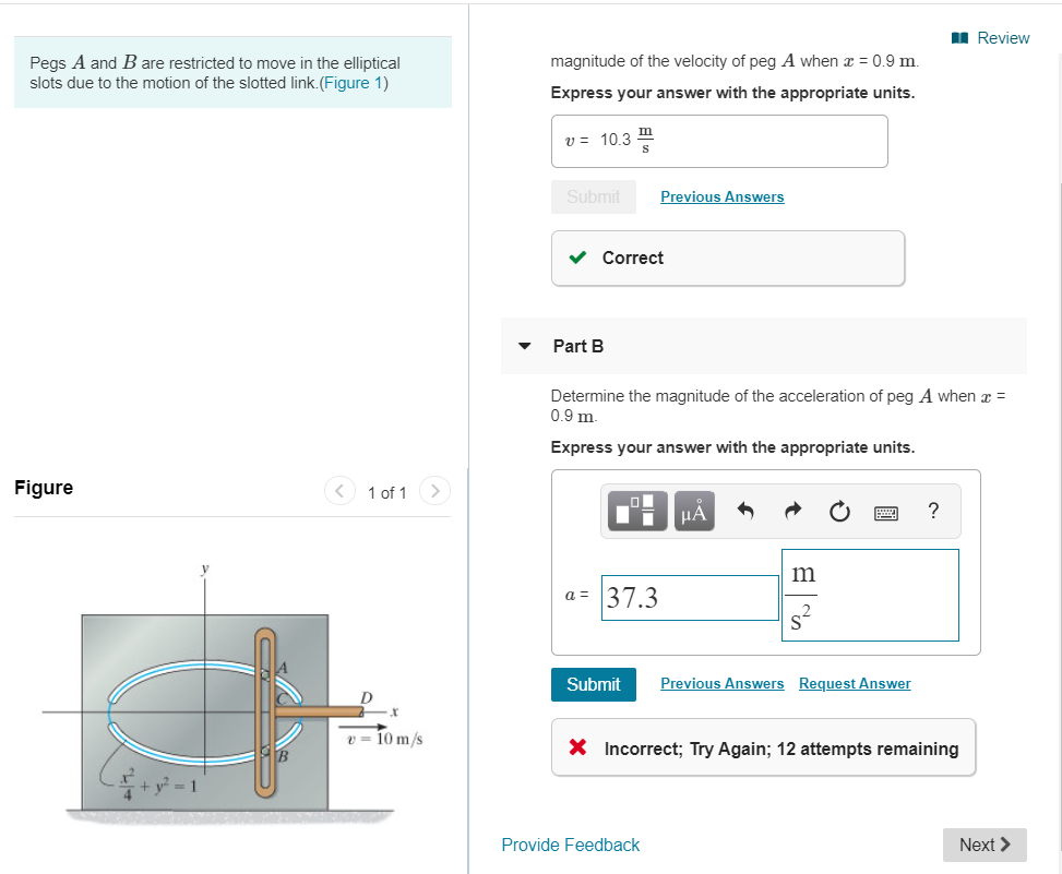 Solved Review Pegs A And B Are Restricted To Move In The Chegg