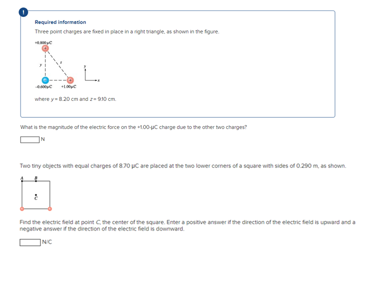 Solved Required Information Three Point Charges Are Fixed In Chegg