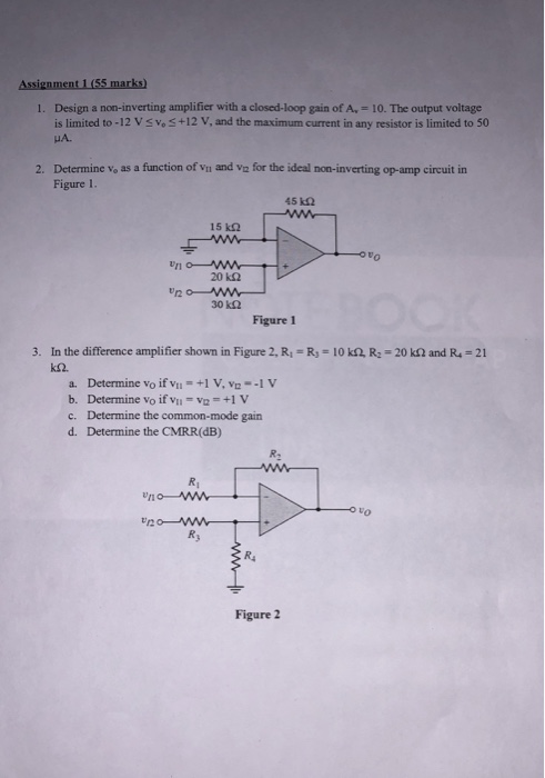 Solved 1 Design A Non Inverting Amplifier With A Chegg