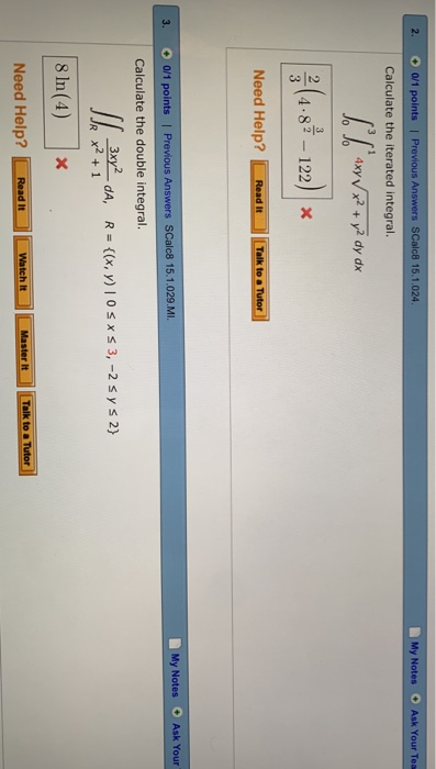 Solved 2 0 1 Points Previous Answers SCalc8 15 1 024 Chegg