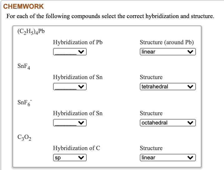 Solved Chemwork For Each Of The Following Compounds Select Chegg