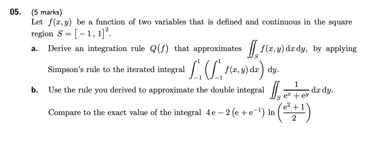 Solved Marks Let F X Y Be A Function Of Two Chegg