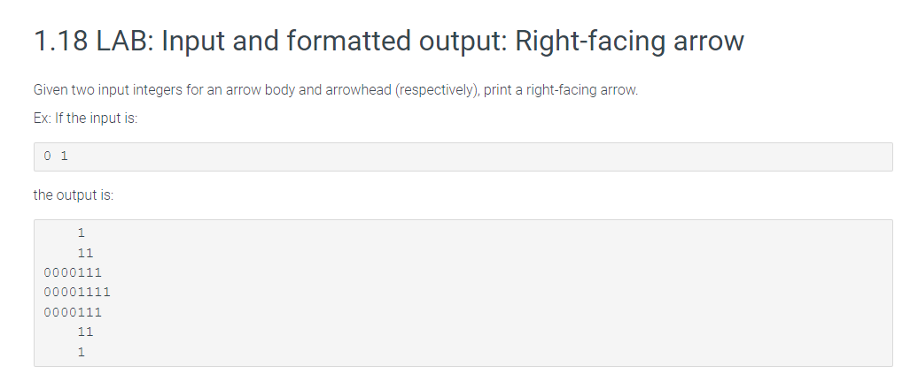 Solved 1 18 LAB Input And Formatted Output Right Facing Chegg