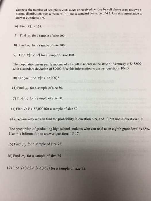 Solved Suppose The Number Of Cell Phone Calls Made Or Chegg