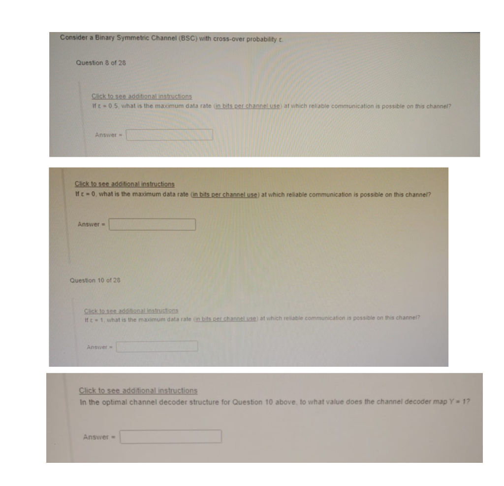 Solved Consider A Binary Symmetric Channel BSC With Chegg