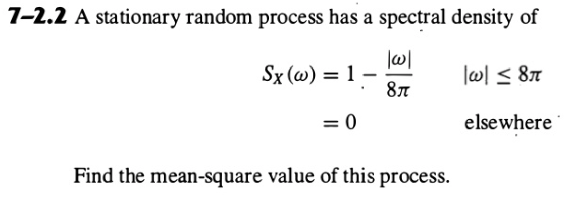 Solved A Stationary Random Process Has A Spectral Chegg