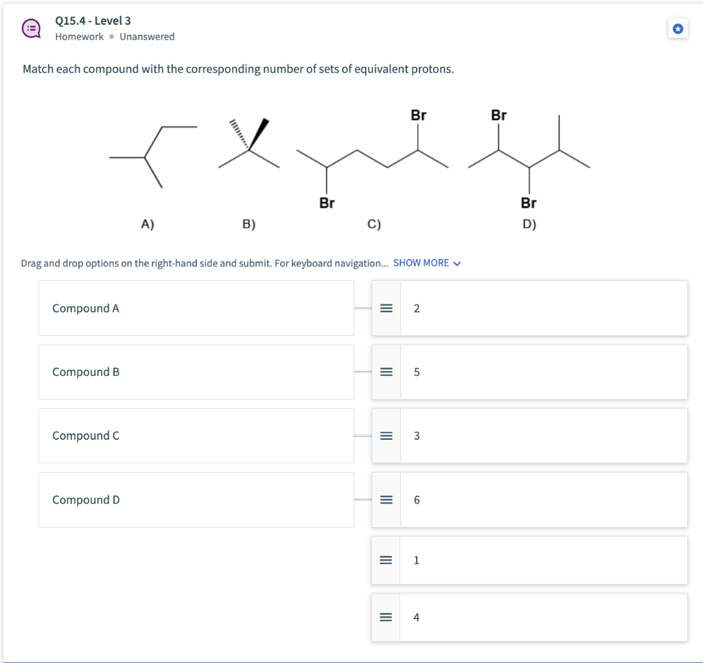 Solved Match Each Compound With The Corresponding Number Of Chegg