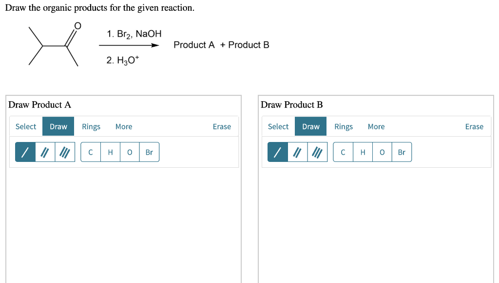 Solved Draw The Organic Products For The Given Reaction Chegg