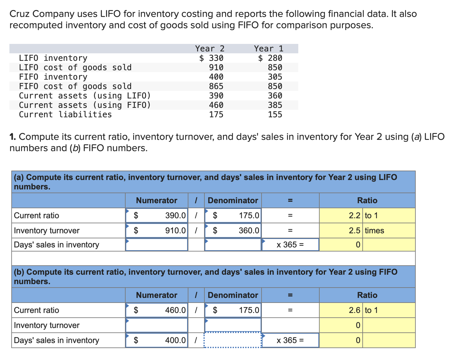 Solved Cruz Company Uses Lifo For Inventory Costing And Chegg