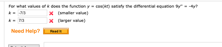 Solved For What Values Of K Does The Function Y Cos Kt Chegg