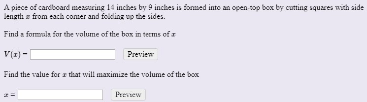 Solved A Piece Of Cardboard Measuring Inches By Inches Chegg