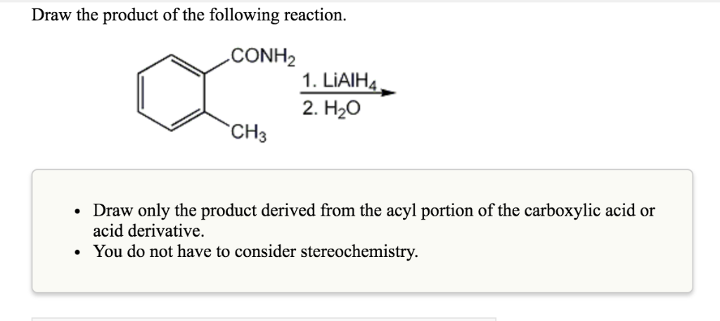 Solved Draw The Product Of The Following Reaction CONH2 1 Chegg