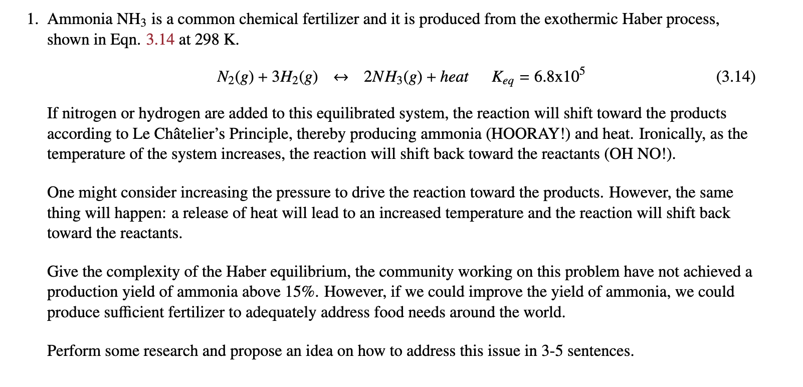 Solved Ammonia NH3 Is A Common Chemical Fertilizer And