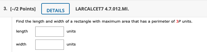 Solved Points Details Larcalcet Mi Find Chegg