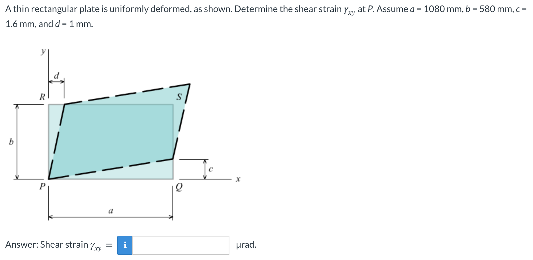 Solved A Thin Rectangular Plate Is Uniformly Deformed As Chegg