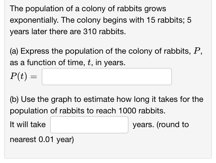 Solved The Population Of A Colony Of Rabbits Grows Chegg