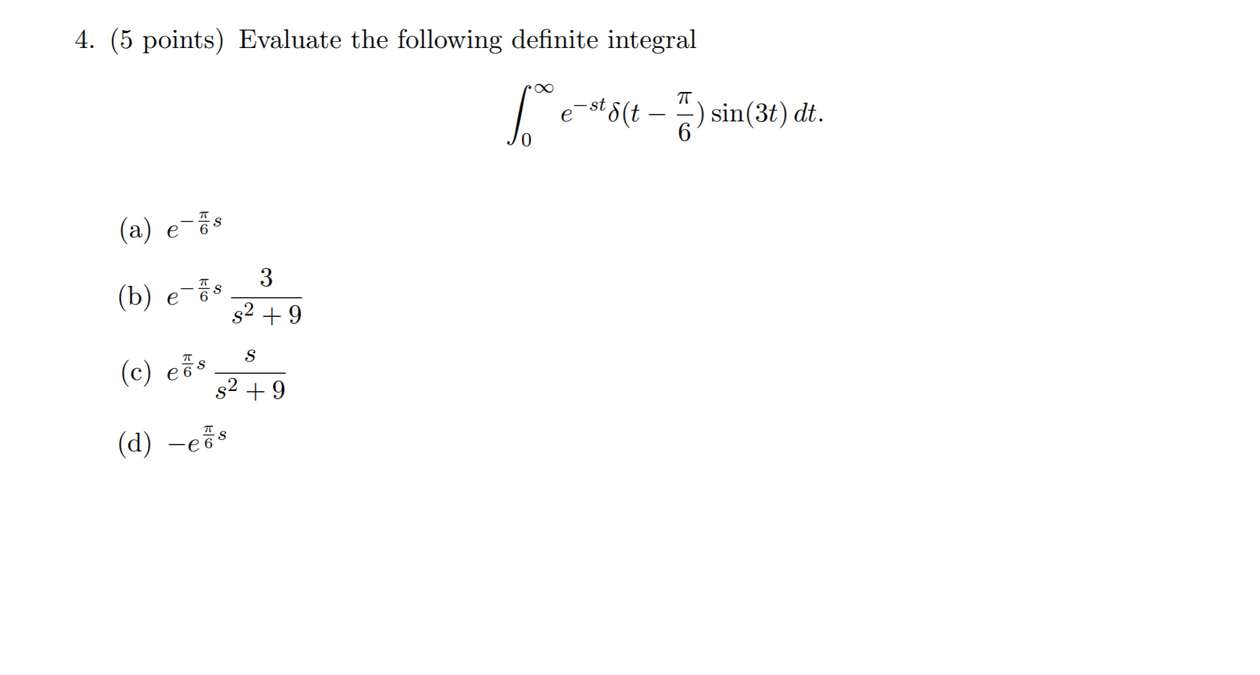 Solved 4 5 Points Evaluate The Following Definite Chegg