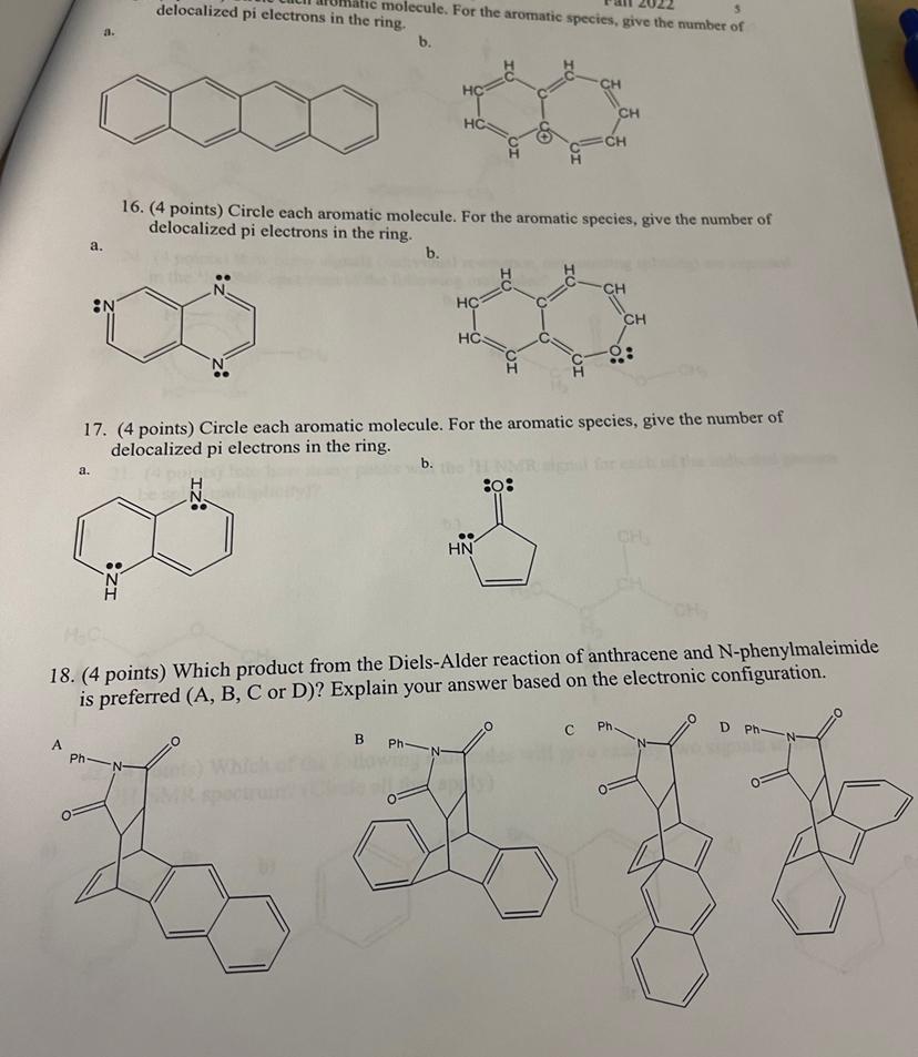 Solved Delocalized Pi Electrons In The Molectinn A B Chegg