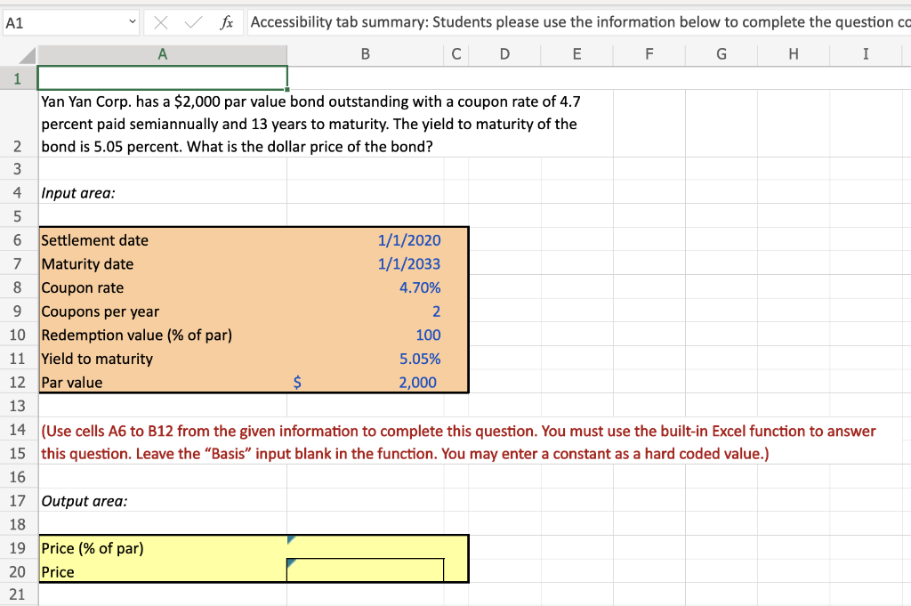 Solved Yan Yan Corp Has A Par Value Bond Outstanding Chegg