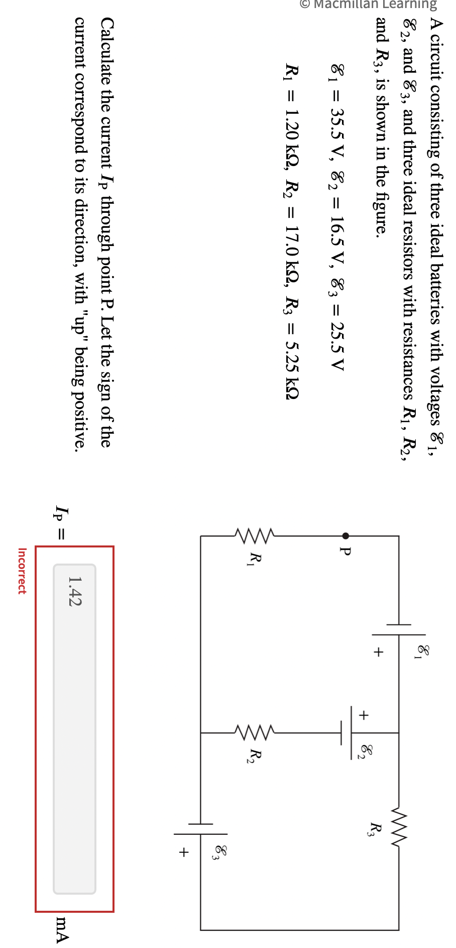 Solved A Circuit Consisting Of Three Ideal Batteries With Chegg