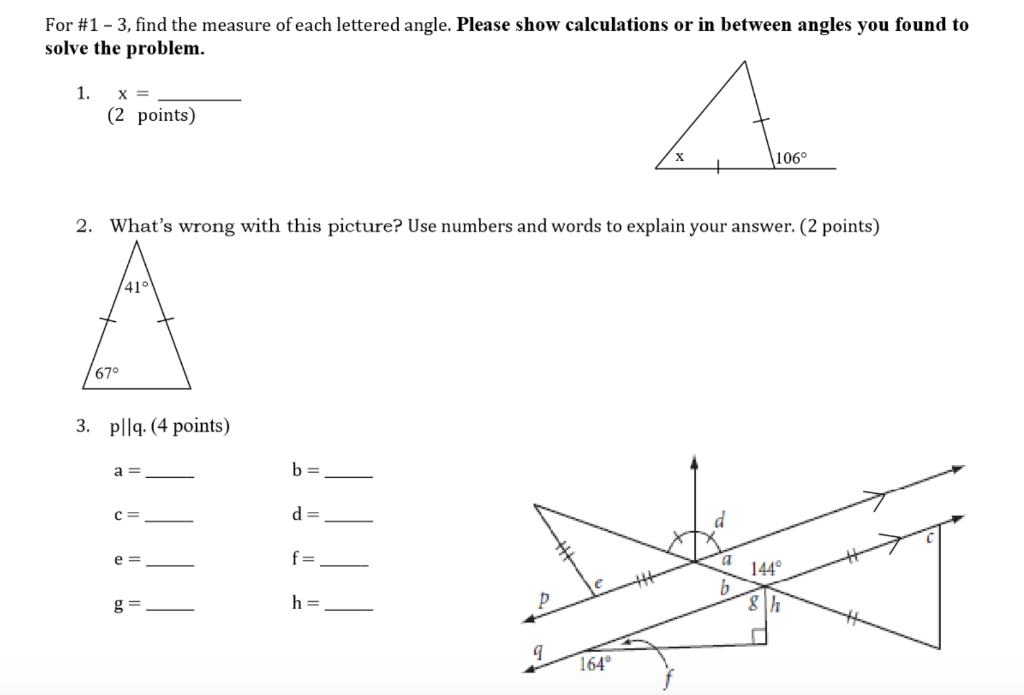 Solved For Find The Measure Of Each Lettered Angle Chegg