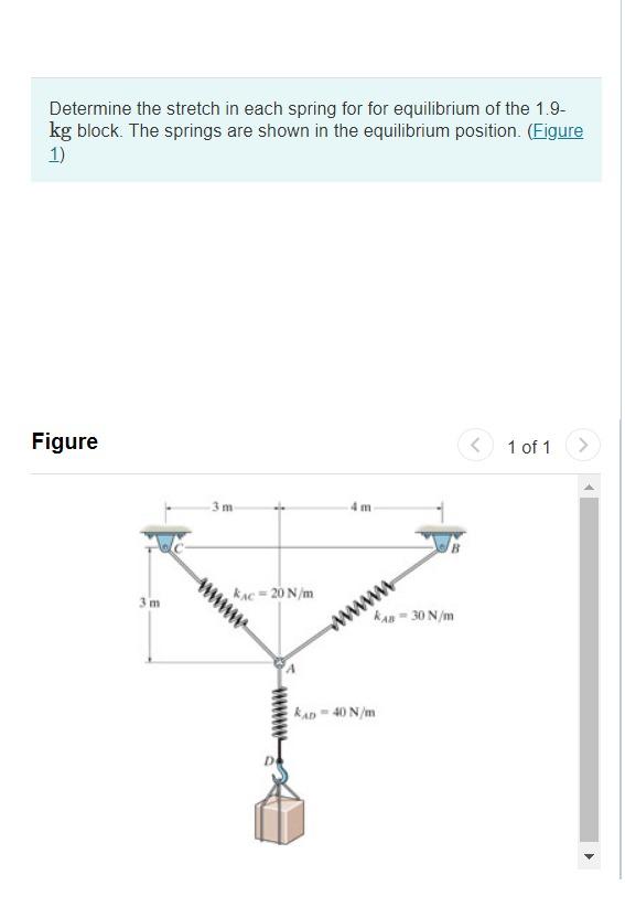 Solved Determine The Stretch In Each Spring For For Chegg