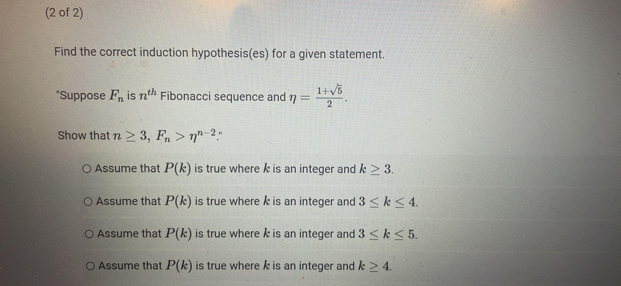 Solved Find The Correct Base Case Cases For A Given Chegg