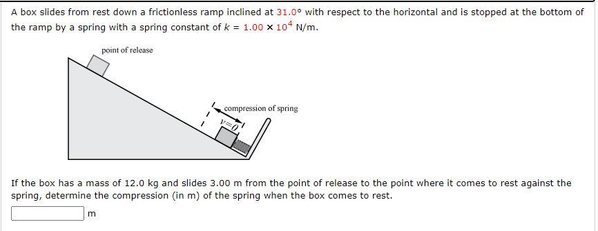 Solved A Box Slides From Rest Down A Frictionless Ramp Chegg