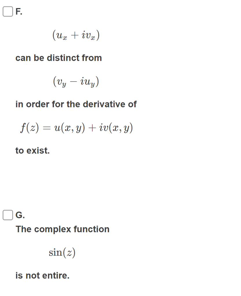 Solved Let Z Iy And F U X Y Iv If The Derivative Of A Chegg