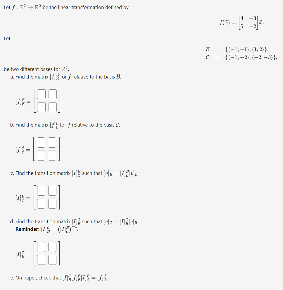 Solved Let F R2R2 Be The Linear Transformation Defined By Chegg