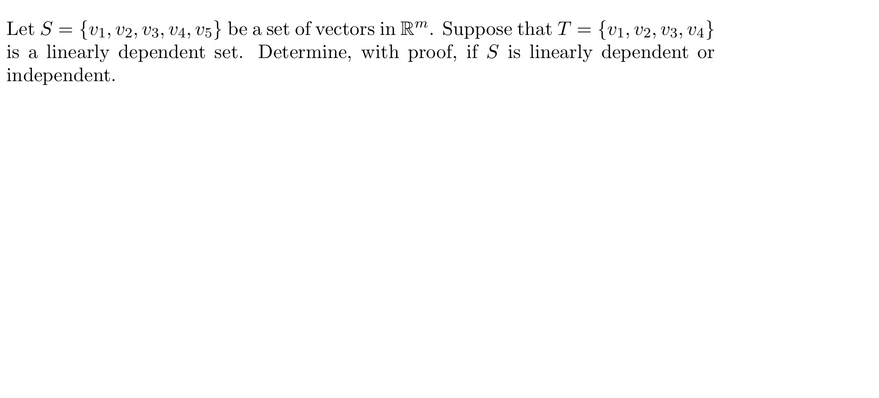 Solved Let S V1 V2 V3 V4 V5 Be A Set Of Vectors In Chegg